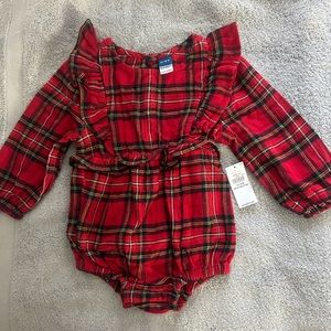 Baby girl plaid romper